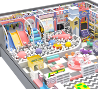 Aoleao Aire de Jeux Interactive LED Thème Ville de Dessins Animés, Trampoline, Piscine à Balles, Jeux Souples, Conception Personnalisée, Capacité 500 kg, Usage Commercial pour Enfants