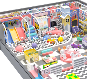 Aoleao Cartoon Town Parco Giochi Interattivo a LED con Trampolino, Piscina di Palline e Area Morbida, Design Personalizzato, Capacità 500kg, Commerciale per Bambini - Product Image 3