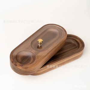 Solid Wood Jewelry <b>Box</b> Oval Shape With Gold Knob For Rings <b>Earrings</b> Necklaces Storage Custom Made Wedding <b>Gift</b> - Product Image 1