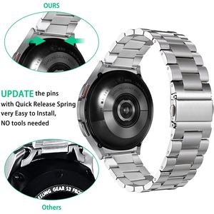 Muñequera Pulsera de metal con extremo curvo Sin huecos Correa de acero inoxidable para Samsung <span class=keywords><strong>Galaxy</strong></span> Watch 4 <span class=keywords><strong>Classic</strong></span> 46mm <span class=keywords><strong>42mm</strong></span>/<span class=keywords><strong>Watch4</strong></span> 44mm 40mm - Product Image 3