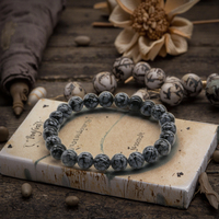 Bracelets de mode en gros, bracelets de guérison Pulsera, bracelets perlés en pierre de jade africain de 8 mm pour Noël