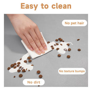 Tapete Ovalado de Cuero Lavable para Mascotas, Alfombra Antisalpicaduras para Comida de Perros y Gatos, Tamaños 35x50, 45x60, 50x70 - Product Image 2