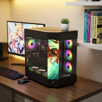 Caja de PC Pcooling con Pantalla LCD Grande, Mini ITX, MATX, Micro ATX, Caja de PC para Juegos con Pantalla LCD