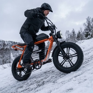 Vélo électrique vintage robuste avec double suspension et pneus antidérapants pour la conduite sur neige hivernale et conditions glacées - Product Image 1