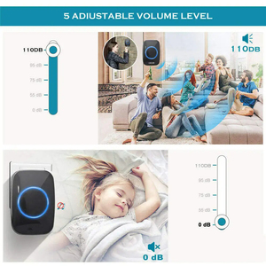 Bán buôn thông minh Chuông cửa không dây dễ dàng để cài đặt cắm cảm ứng không thấm nước nút LED ánh sáng chuông cửa vang dội chuông cửa đối với trang chủ - Product Image 4