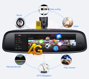 3เลนส์กล้อง7.84 "พิเศษเมา4กรัม Android สมาร์ทกระจก DVR บันทึกวิดีโอ Dash Cam