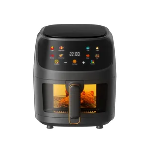 Offre Spéciale friteuses à Air domestique 2400W 8L sain faible en gras marmite intelligente synchronisation électrique chaude friteuse à Air profond numérique