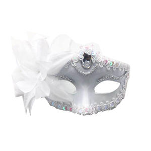 Nuevo Halloween princesa Cosplay media cara maquillaje máscara flor pluma diseño plástico mascarada conjunto para fiestas - Product Image 4