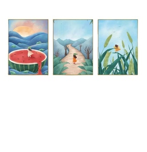 Custom Modern 3-Panel <strong>Couple</strong> Wall Art Canvas Tropical Leaves Paintings Hotel Project Decoration <strong>Artworks</strong> Paint Numbers Product - Product Image 2