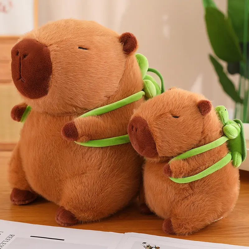Moelleux Capybara En Peluche Poupée Kawaii Capybara Avec Tortue En Peluche Animaux En Peluche Enfants Juguetes Cadeau D'anniversaire Décor À La Maison