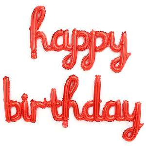 Globos de <span class=keywords><strong>Feliz</strong></span> Cumpleaños de color rosa claro Banner Cursive Mylar Foil Letter Juegos de globos de cumpleaños para niños y adultos Decoración de fiesta - Product Image 3