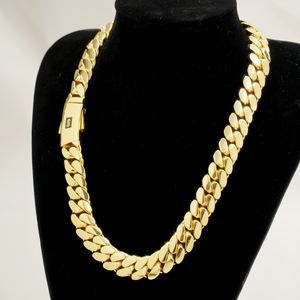 <span class=keywords><strong>Collana</strong></span> a Catena Cubana Monaco Miami in Oro 18k Personalizzata all'Ingrosso, Catena Cubana Miami 20mm - Product Image 2
