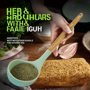 Herb <b>Scoop</b> Spoon With Wooden Handle For Kitchen Use - Product Image 3
