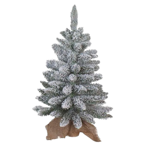 SAPIN FLOCCÉ AVEC BASE EN JUTE H. 60CM - Product Image 1