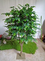 Arbre Artificiel Heureux en Pot, Plante Verte pour Décoration de Salon, Entrée, Bureau, Maison d'Hôtes, Table ou Sol