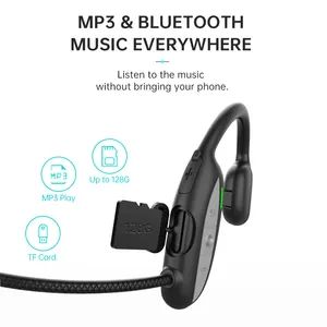 OEM Dual Mode Music Play Portable Mini Wireless Earphone Handsfree Waterproof Sport Bluetooth MP3 Audio Player with Headphone
