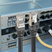 Cat8 kabel Ethernet dengan konektor RJ45, kabel Ethernet berlapis emas kecepatan tinggi 40Gbps 2000MHZ kompatibel untuk Modem Gaming Router Xbox