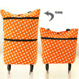 Caddie de courses, sac à roulettes portable, sac à pantoufles pliable, sac de courses à roulettes télescopique double usage, sac de courses pour l'épicerie - Product Image 5