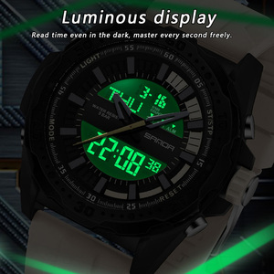Reloj Electrónico SANDA 3373 para Hombre, Multifuncional, con Tres Zonas Horarias, Cuenta Regresiva, Luminoso, Deportivo, Casual, para Estudiantes - Product Image 3