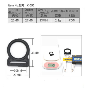 หัวเข็มขัดปรับระดับพลาสติกสำหรับรถเข็นเด็ก รุ่น D-Buckle C-050 เส้นผ่านศูนย์กลางภายใน 20 มม. สำหรับใช้กับเบาะนิรภัยในรถยนต์ - Product Image 1