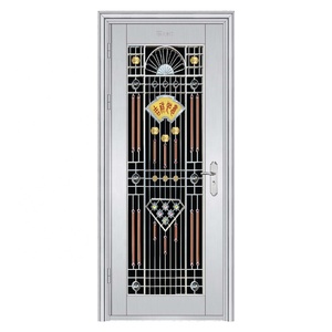 Bon marché Cadre En Verre Fer Gril Moderne de Couleur Vive de Style De Luxe En Acier Inoxydable Porte Conception de Grilles de <span class=keywords><strong>Photos</strong></span> - Product Image 5
