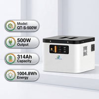 Système de stockage d'énergie tout-en-un QT-S-500W-1, chargeur solaire 500W, batterie LiFePO4, hybride réseau et hors réseau pour les voyages en plein air