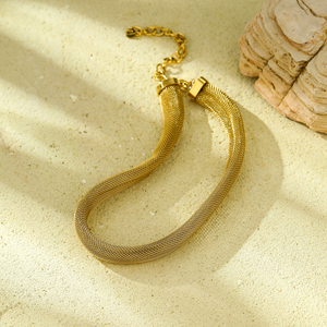 Summer Wide Statement Mesh Choker Necklace Women Fashion Stainless Steel Waterproof Snake Chain Chunky Jewelry - Product Image 5