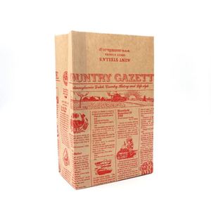 Recycled Kraft Paper News Paper <b>Bags</b> with Handles for Food Packing in Cartons - Product Image 3