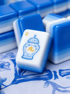 Prestigious Premium Acrylic Cloisonne Inspired Luxury Style <b>Mahjong</b> <b>Set</b> With Pushers for Adults Family Game Night - Product Image 5