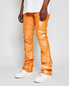 <span class=keywords><strong>Jeans</strong></span> morbidi elastici personalizzati in <span class=keywords><strong>pelle</strong></span> sintetica <span class=keywords><strong>Jeans</strong></span> <span class=keywords><strong>larghi</strong></span> pantaloni Casual da uomo - Product Image 4