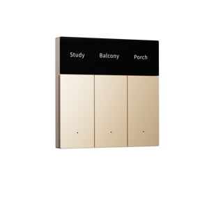 Interrupteur intelligent LTECH S3 PRO Van Gogh Gold BLE 5.0 sans fil <span class=keywords><strong>3</strong></span> canaux avec écran OLED, routage intelligent, métal, application, maison intelligente - Product Image 1