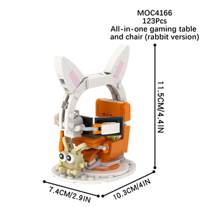 MOC4165-4170 tất cả-trong-một Máy tính chơi Game Bảng bàn ghế tự làm moc gạch juguetes Mini xây dựng khối Bộ trẻ em Đồ chơi giáo dục - Product Image 3
