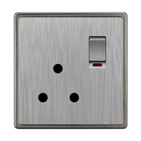 Interrupteur et prise murale universels personnalisables en matériau PC, norme Moyen-Orient, 1 poste, avec indicateur