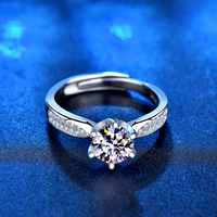 Bague de fiançailles classique personnalisée en argent sterling 925 de 3g, sertie de moissanite taille brillant micro-incrustée, certifiée GRA