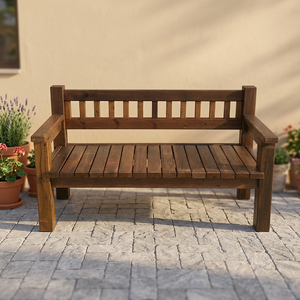 Banco de Madera de Alta Calidad de 150 cm, Resistente, Impregnado, Ecológico, Certificado FSC, WISE COMPANY, Marrón, Elegante, para Jardín o Balcón - Product Image 3