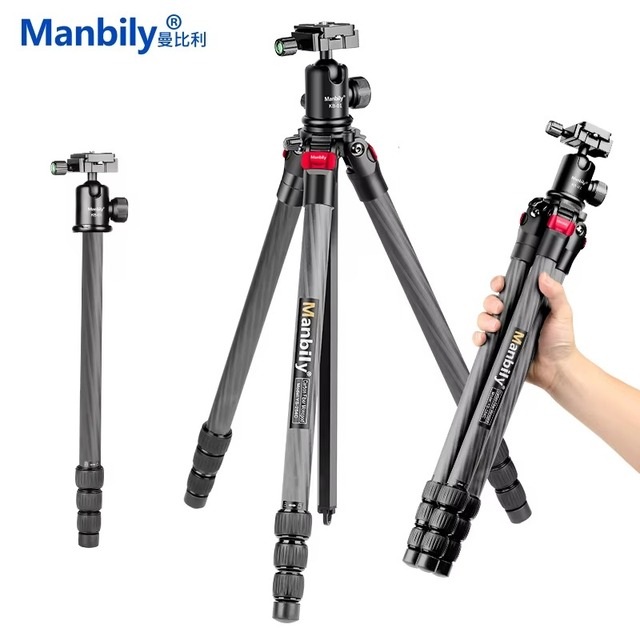 IN STOCK Manbily Dslr Shooting Photographic Accessory Heavy Duty Carbon Fiber Tripod for Bird Watching Hunting Outdoor