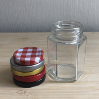 Sechseckige Glas-Honiggläser Einmachgläser mit Gold- oder Silberdeckel für Gewürze, Gelee, Kräuter, Süßigkeiten, Hochzeits- und Partygeschenke