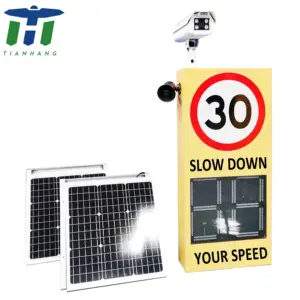 1 350 del radar Suppliers-Cars Warning Flashlight Solar Speed Indicator Radear Detector Sign Radar
