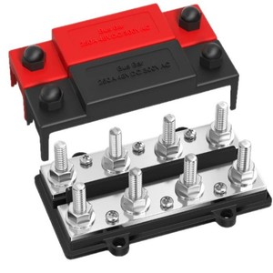 Rv Yacht M10 Busbar 4+6 Channel 150A High Current With <b>Copper</b> Terminals And <b>Washers</b> For Battery Systems - Product Image 4