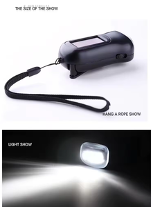 便携式3发光二极管手摇发电机手电筒迷你太阳能野营手电筒 - Product Image 3