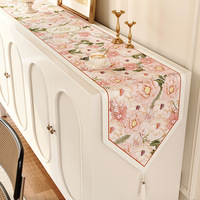 WML036 Chemin de table décoratif en tissu polyester-coton à motif floral personnalisé de qualité supérieure pour table à manger, table basse et armoire latérale