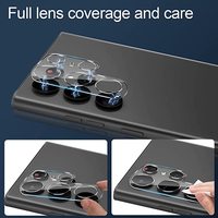 Film protecteur d'objectif de téléphone transparent en verre 3D à couverture complète pour Samsung S23 Ultra S24 S22 Note 20 S26 Ultra