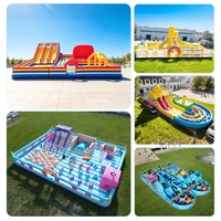 Château gonflable d'extérieur, parc à thème gonflable, aire de jeux gonflable pour enfants, grand parcours d'obstacles extérieur