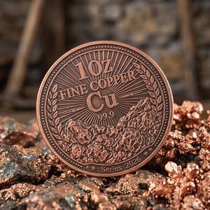 Moneda de Cobre Personalizada de Fabricante, Estilo Vintage, Chapada, con Detalles en Relieve 3D, Logotipo en Relieve, Redonda, 99.9% Cobre Fino, 1oz, Moneda de Cobre Puro - Product Image 1
