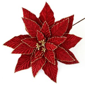 الاصطناعي زهرة اصطناعية كبيرة الديكور البونسيتة شجرة كبيرة بريق Poinsettias زهور عيد الميلاد - Product Image 1