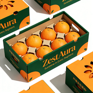 Boîte en carton ondulé robuste pour protéger les oranges, préserver la fraîcheur, emballage pratique pour la vente au détail des oranges - Product Image 3