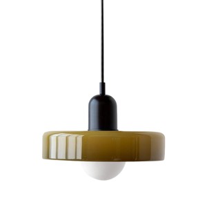 Pendant Light Round Single-head Chandelier E26 LED Light Source Home Use Switch Control Cream Style - Product Image 5