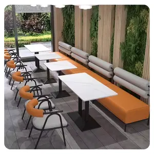 Best Light Luxury Tables And Chairs For Commercial Restaurant Furniture Cafe Booth Bench Seating For Coffee Shop