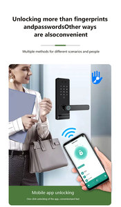 WiFi <b>Smart</b> Lever <b>Lock</b> with Built-in Video Intercom Camera and Indoor Monitor Display Support Tuya <b>Smart</b> Life - Product Image 4