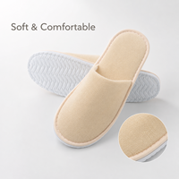 Chaussons d'hôtel jetables en tissu éponge à bout fermé, économiques, en gros, pour voyages, fournitures de salle de bain et équipements de chambre